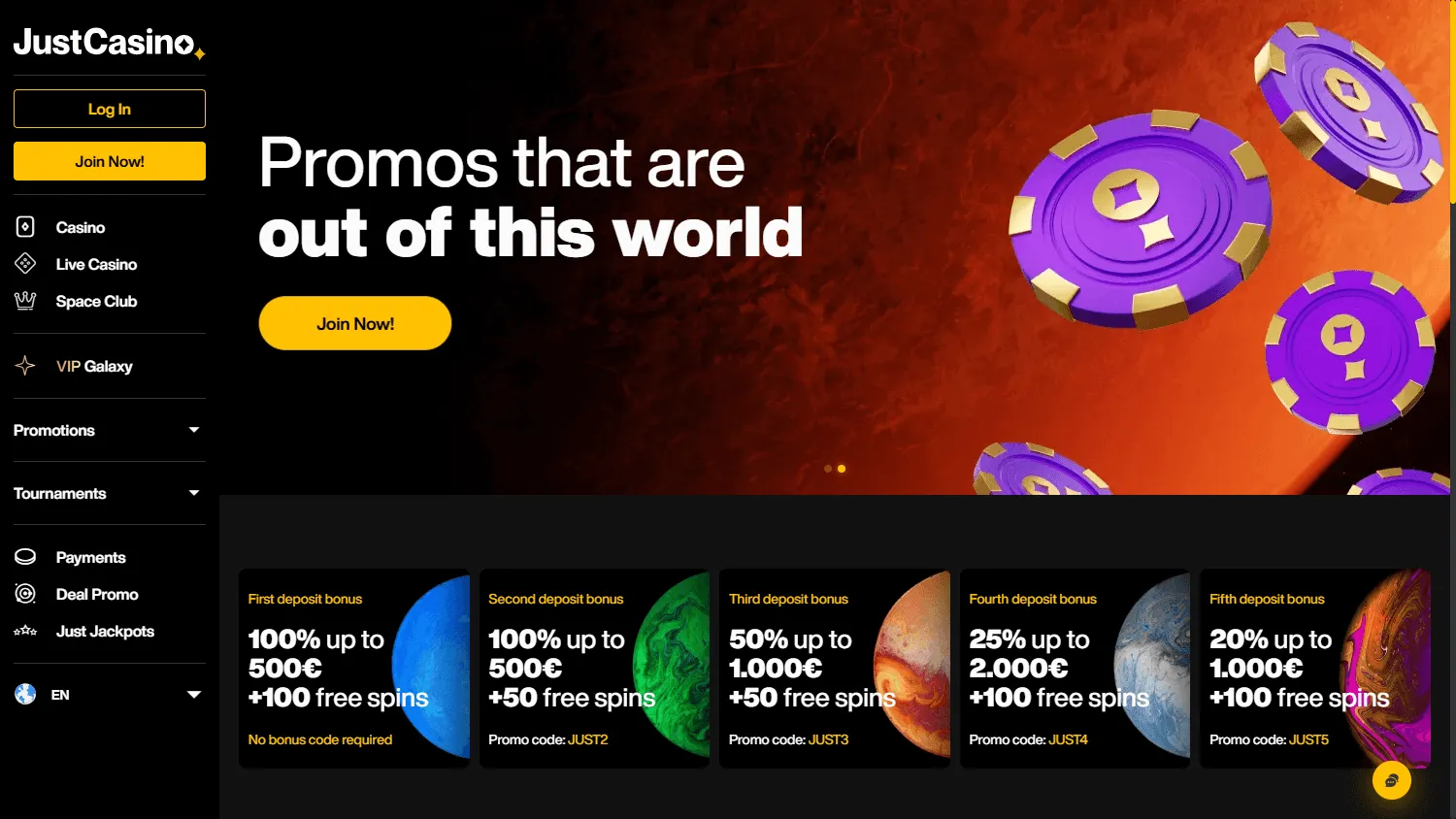 Q7 Casino desktop promotions showing welcome and no-deposit offers
