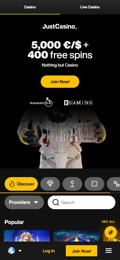 Q7 Casino mobile home with casino games available across devices
